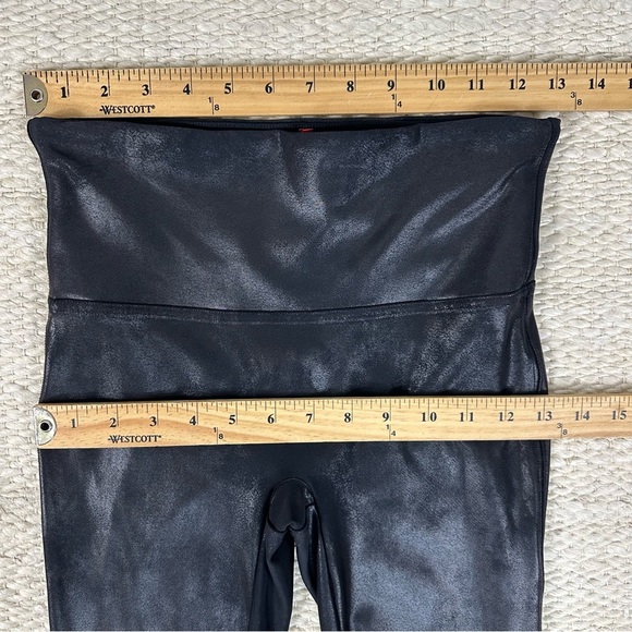 SPANX Leggings Sz M Faux Leather Black - Picture 10 of 17